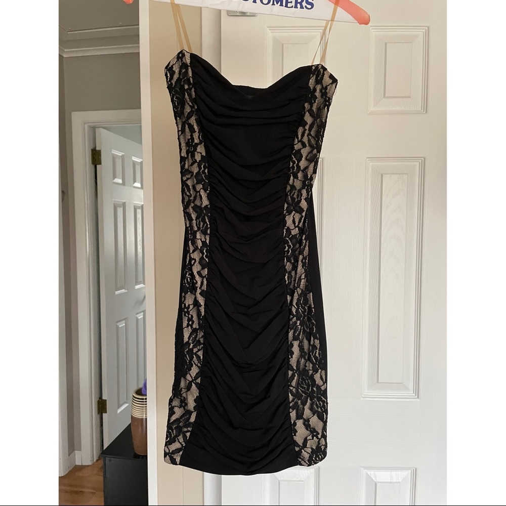 Strapless Black & Nude Dress